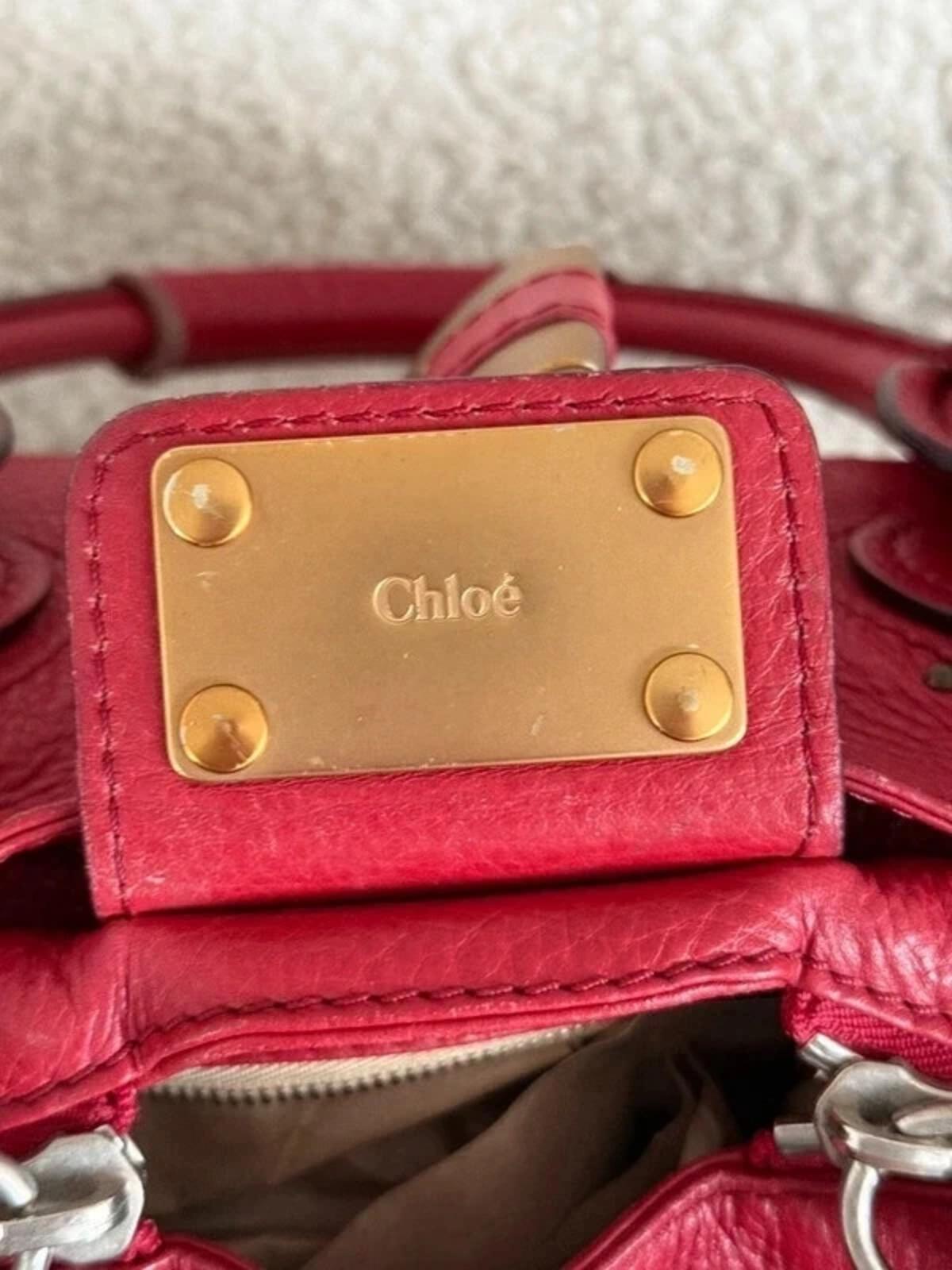Chloé Paddington leather handbag in red