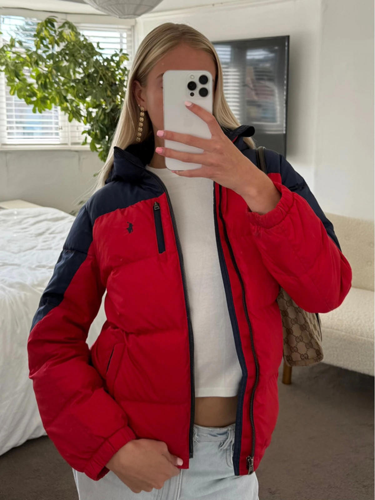 Red & Navy Polo Ralph Lauren Puffer Jacket