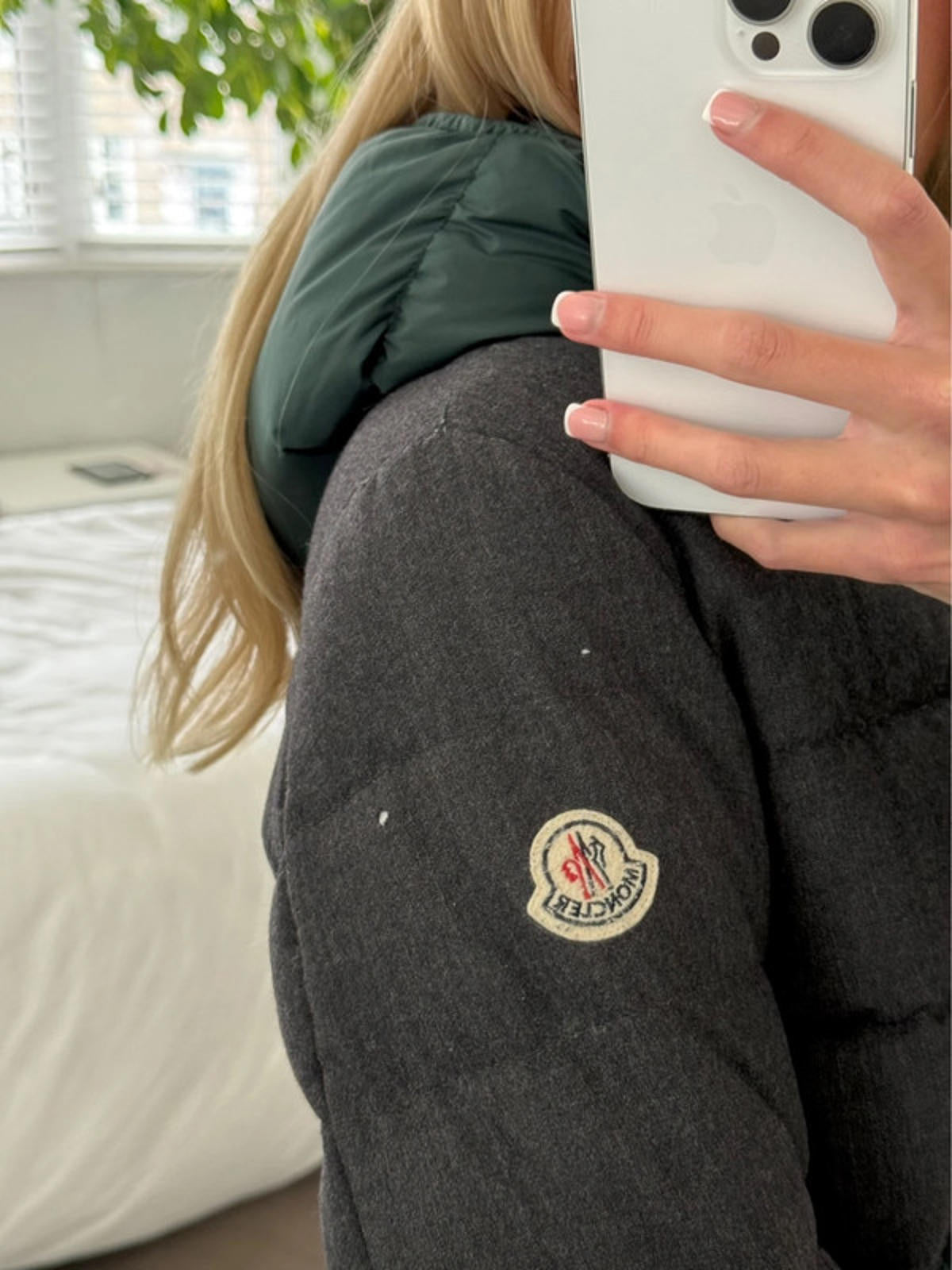 Moncler Charcoal & Deep Green Down Puffer Jacket