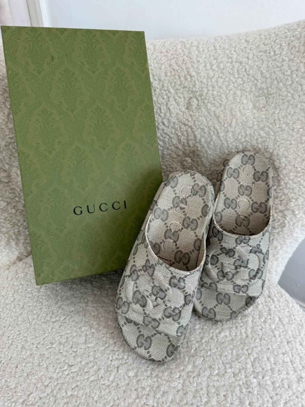 Gucci GG monogram platform slides