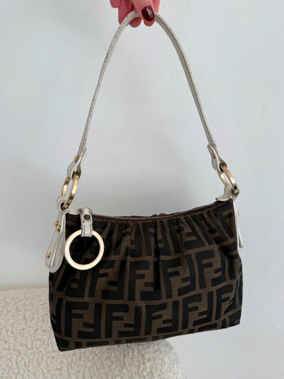 Fendi Zucca Canvas Mini Shoulder Bag