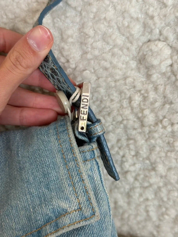 Fendi Denim Baguette Shoulder Bag