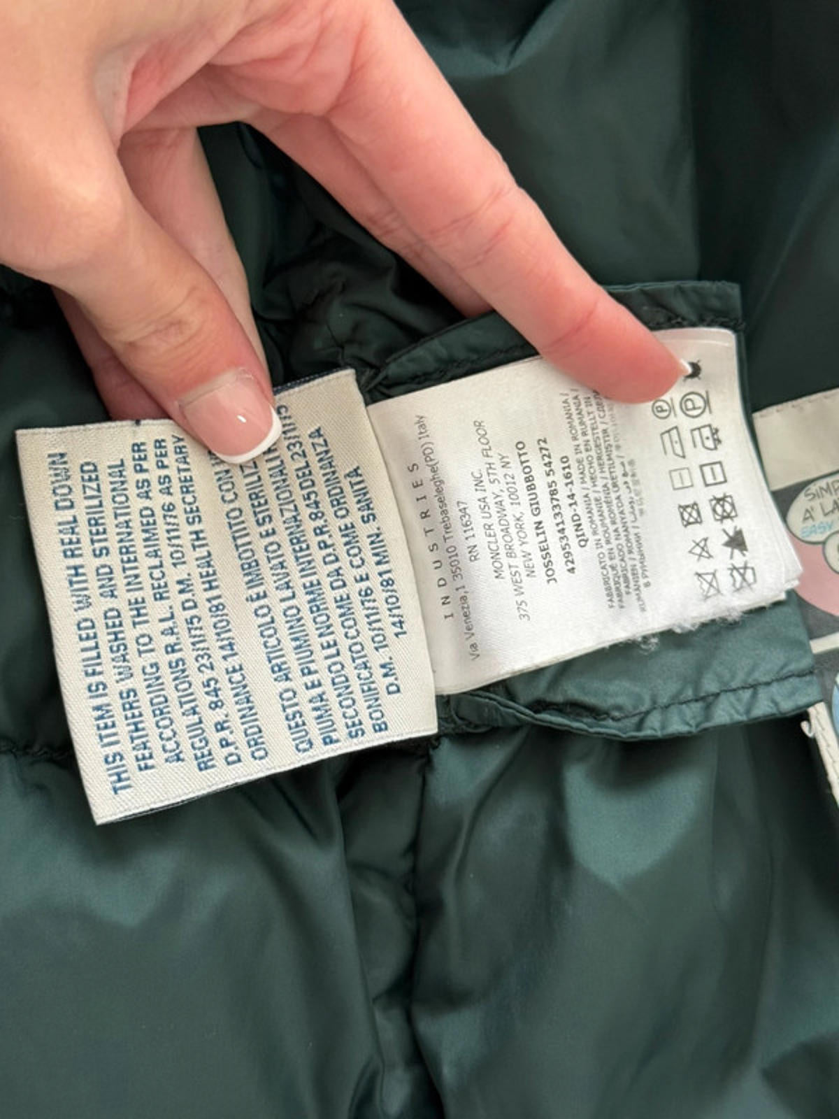 Moncler Charcoal & Deep Green Down Puffer Jacket