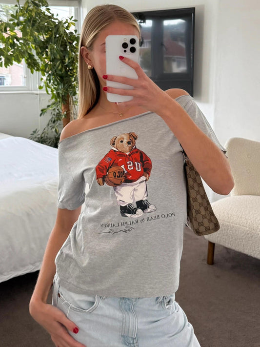 Ralph Lauren Grey Polo Bear Tee