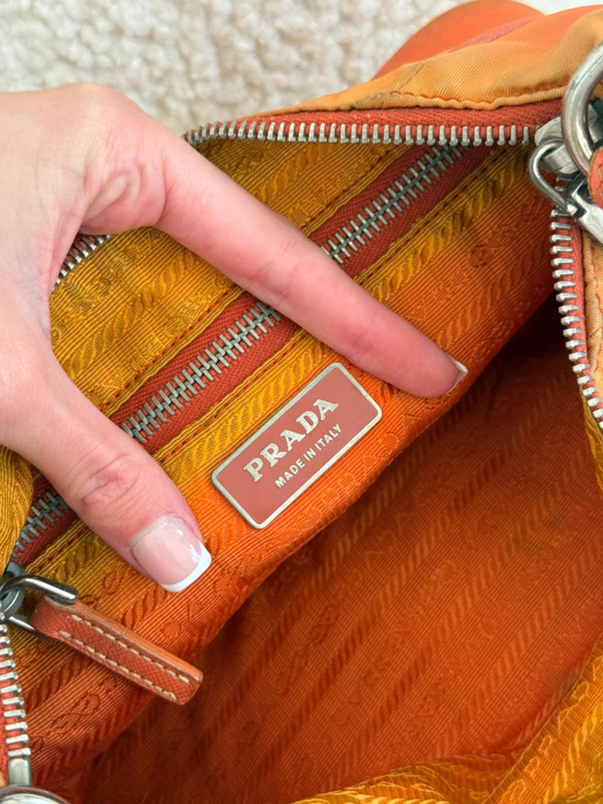 Prada Tessuto Nylon Shoulder Bag – Orange