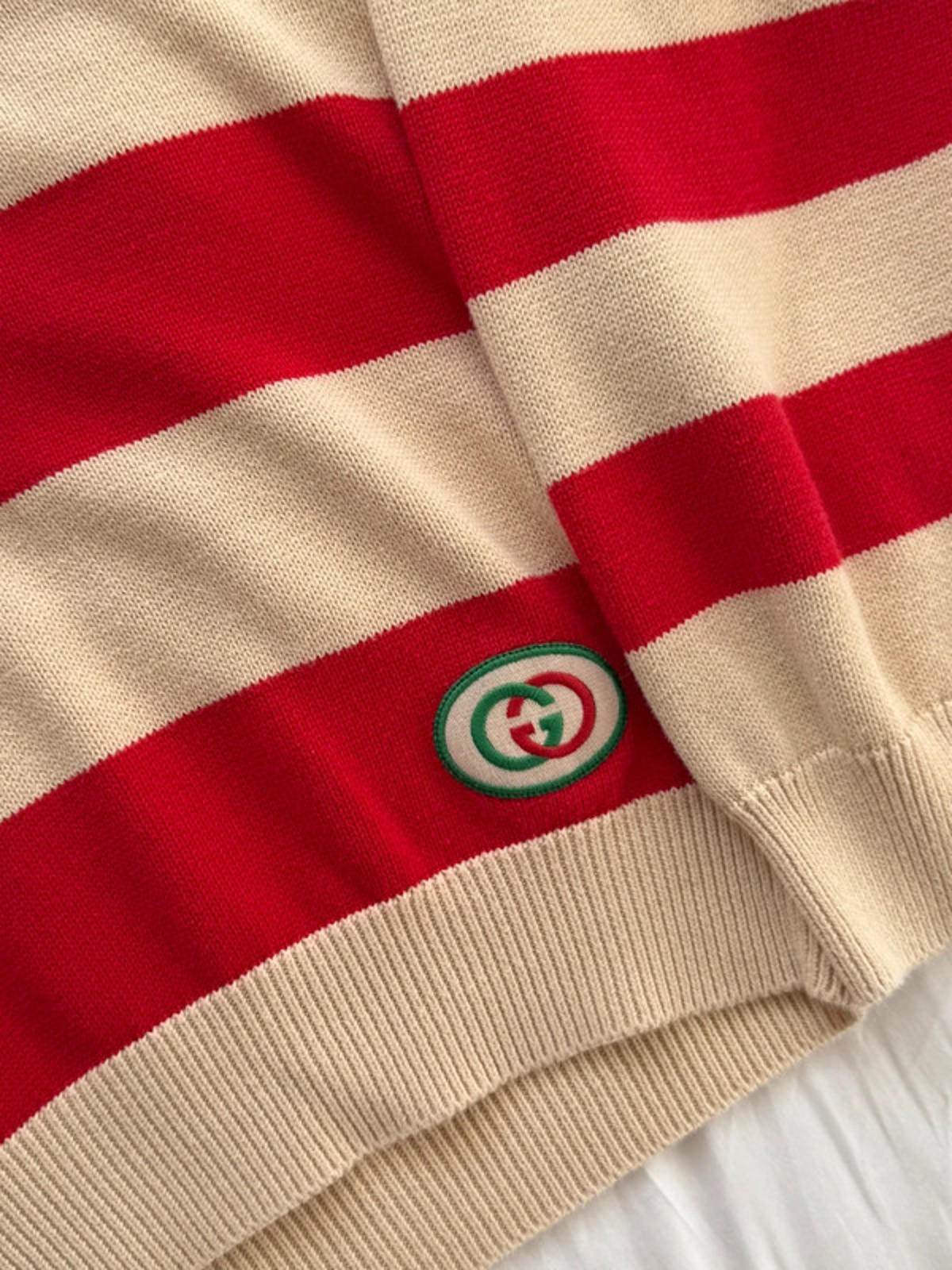 Gucci striped knit polo jumper