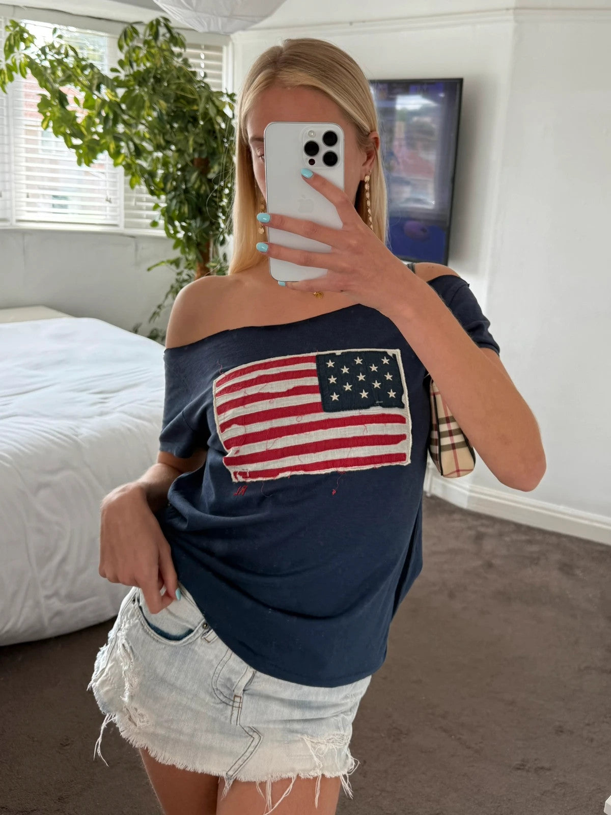 USA off the shoulder top