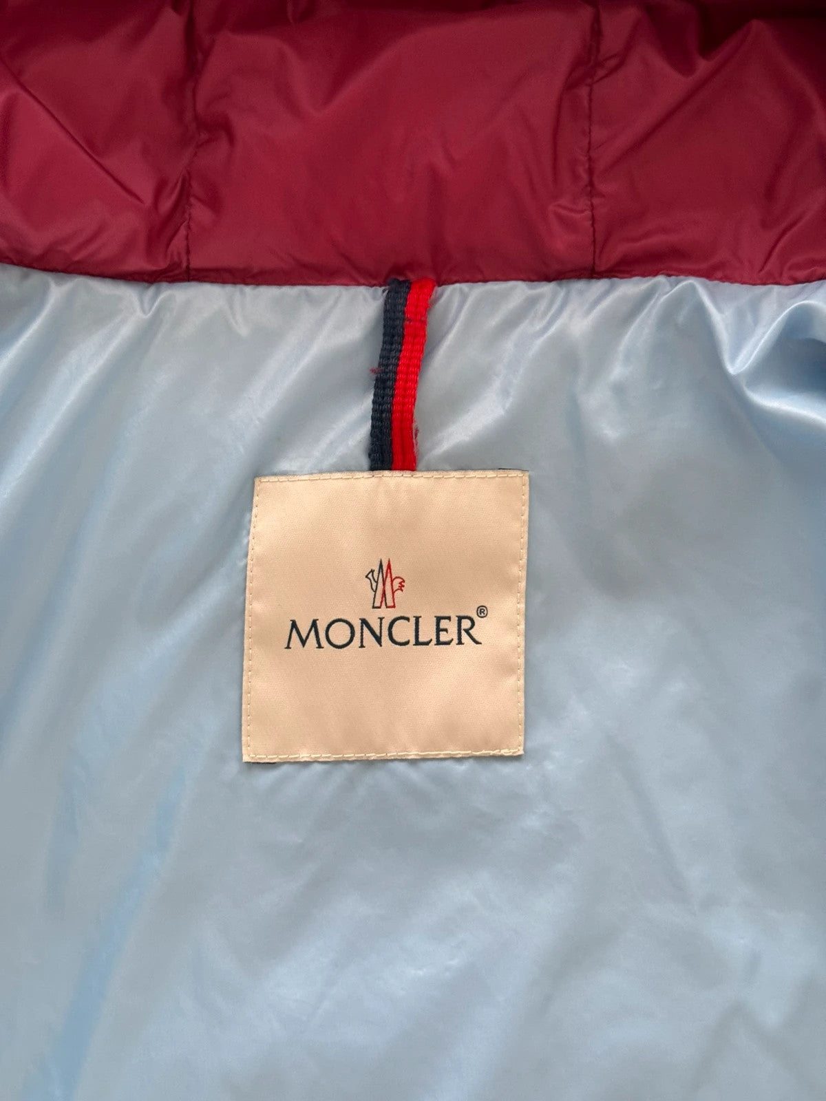 Moncler dark pink puffer jacket