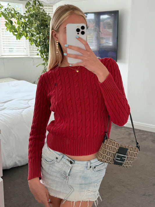 Cable knitted jumper