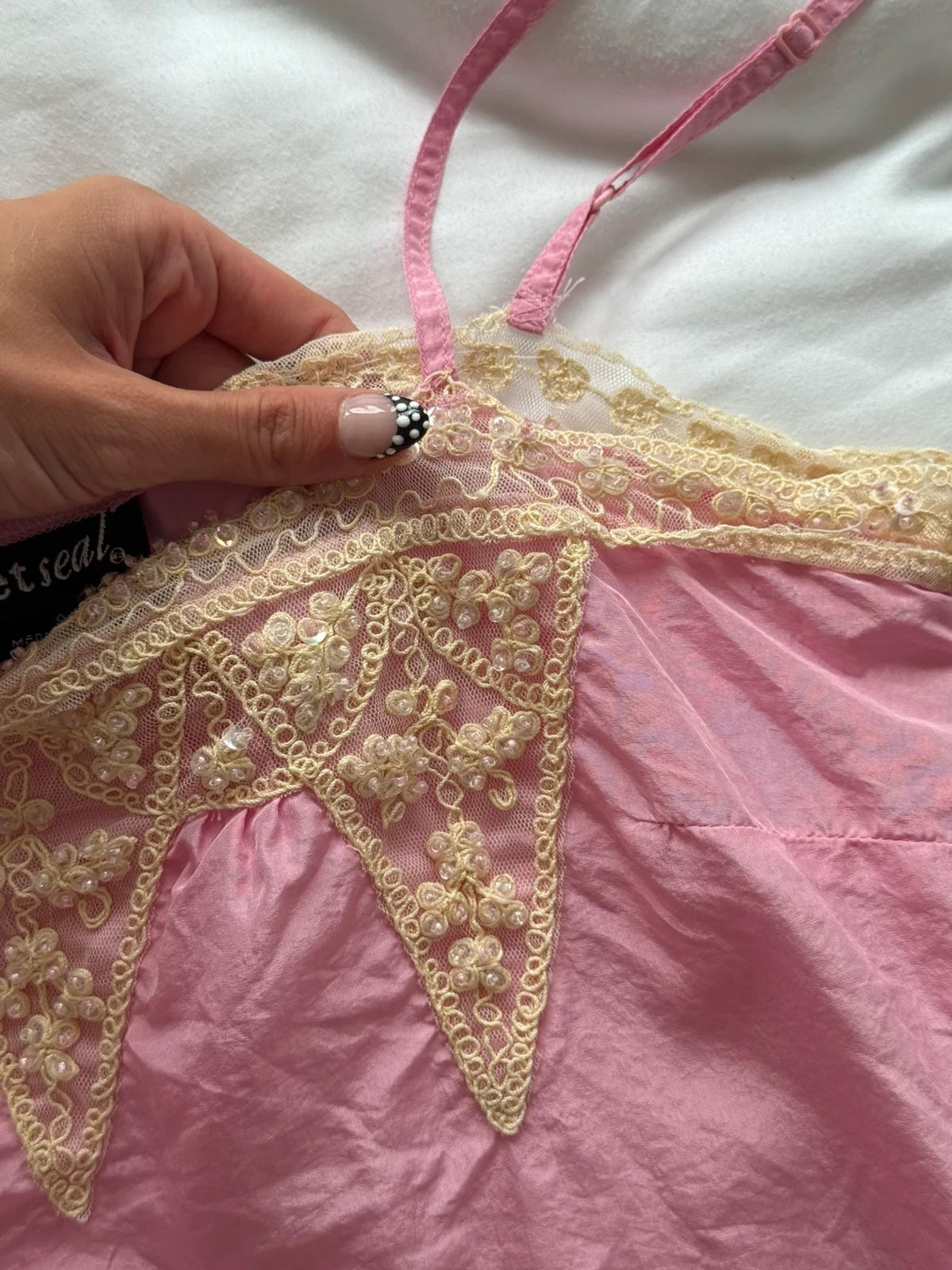 Vintage-style pink cami
