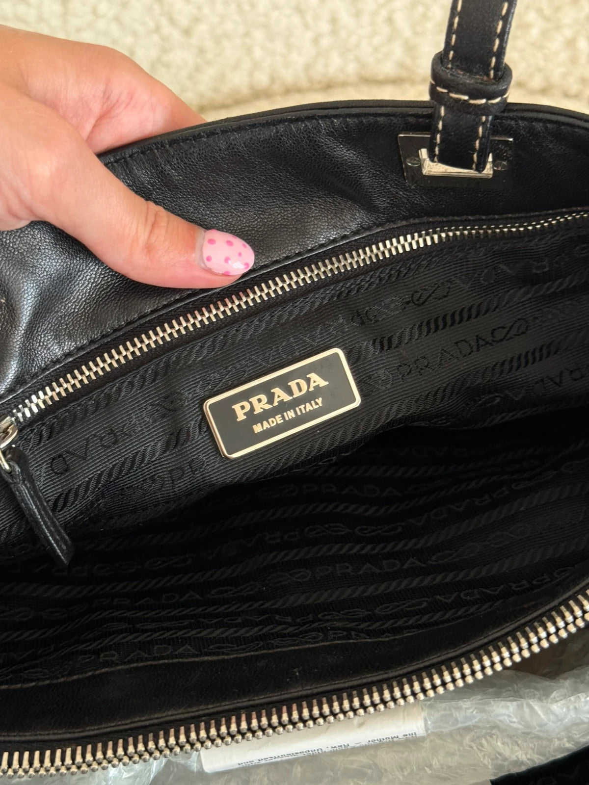 Black Prada tote bag