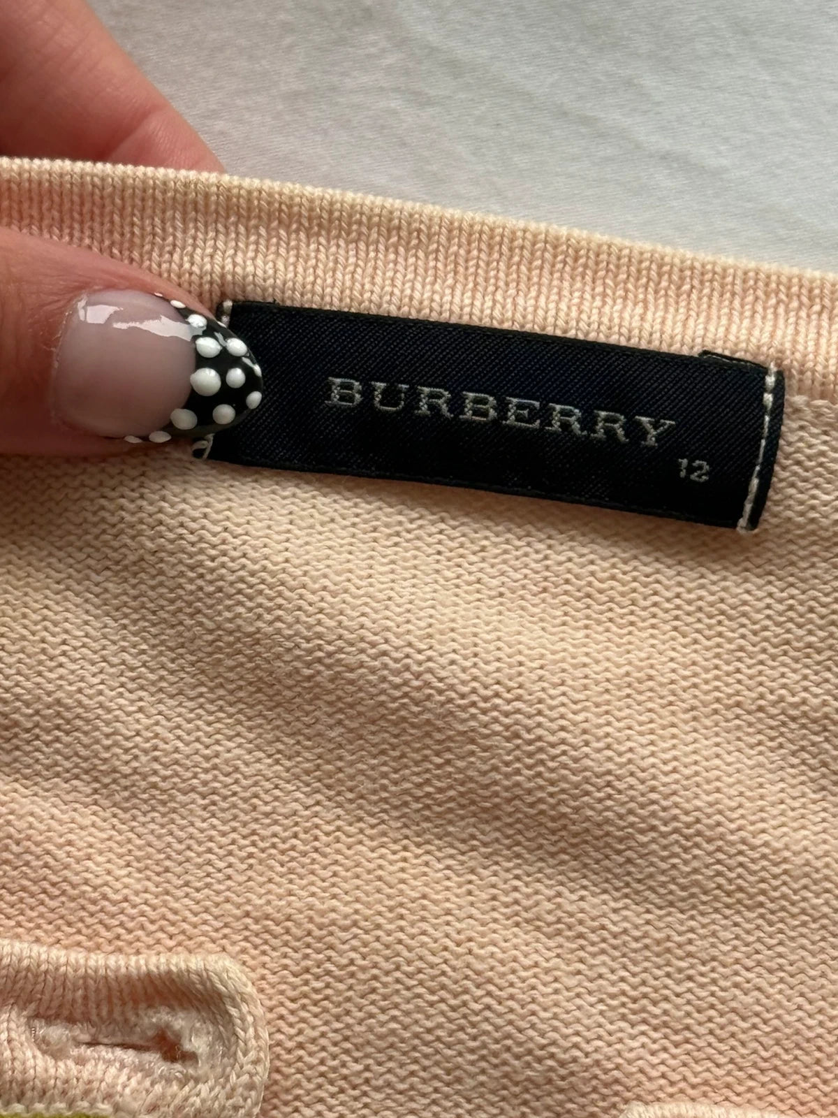 Burberry Pink Argyle Button Cardigan