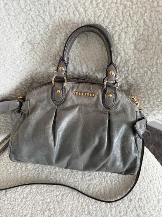 Miu Miu Vitello Lux Bow Mini