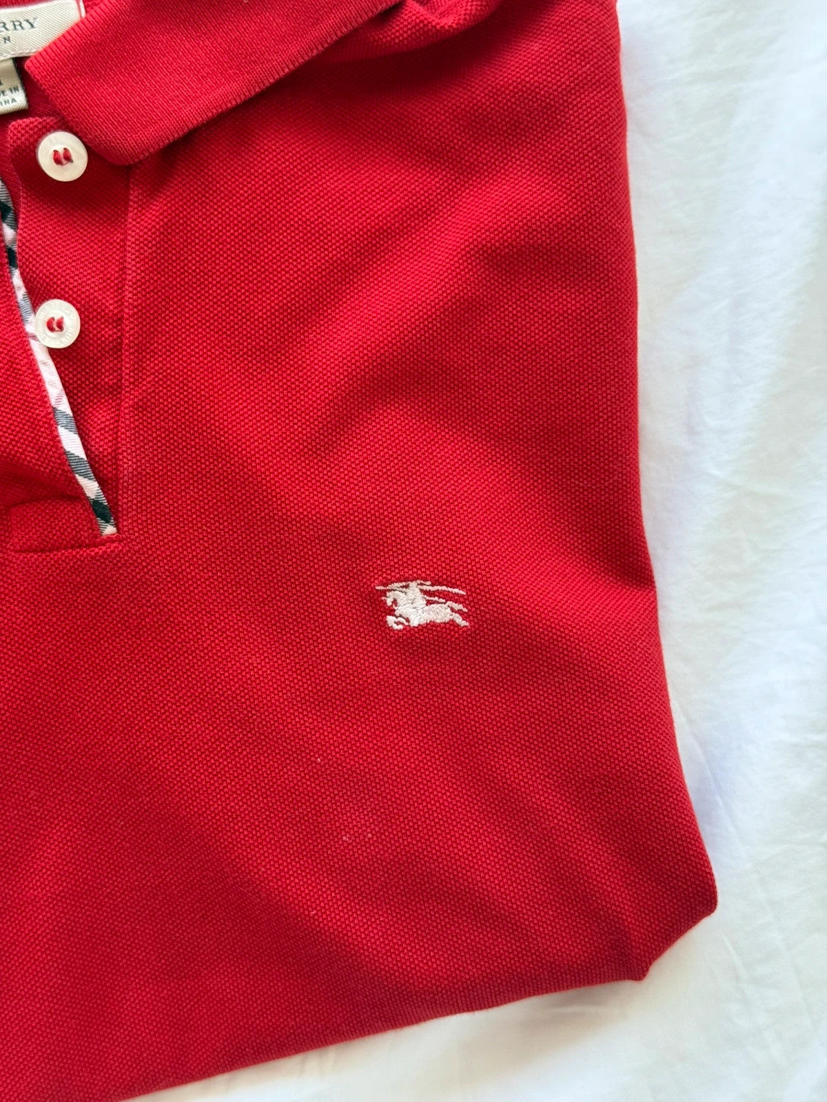 Red Burberry polo