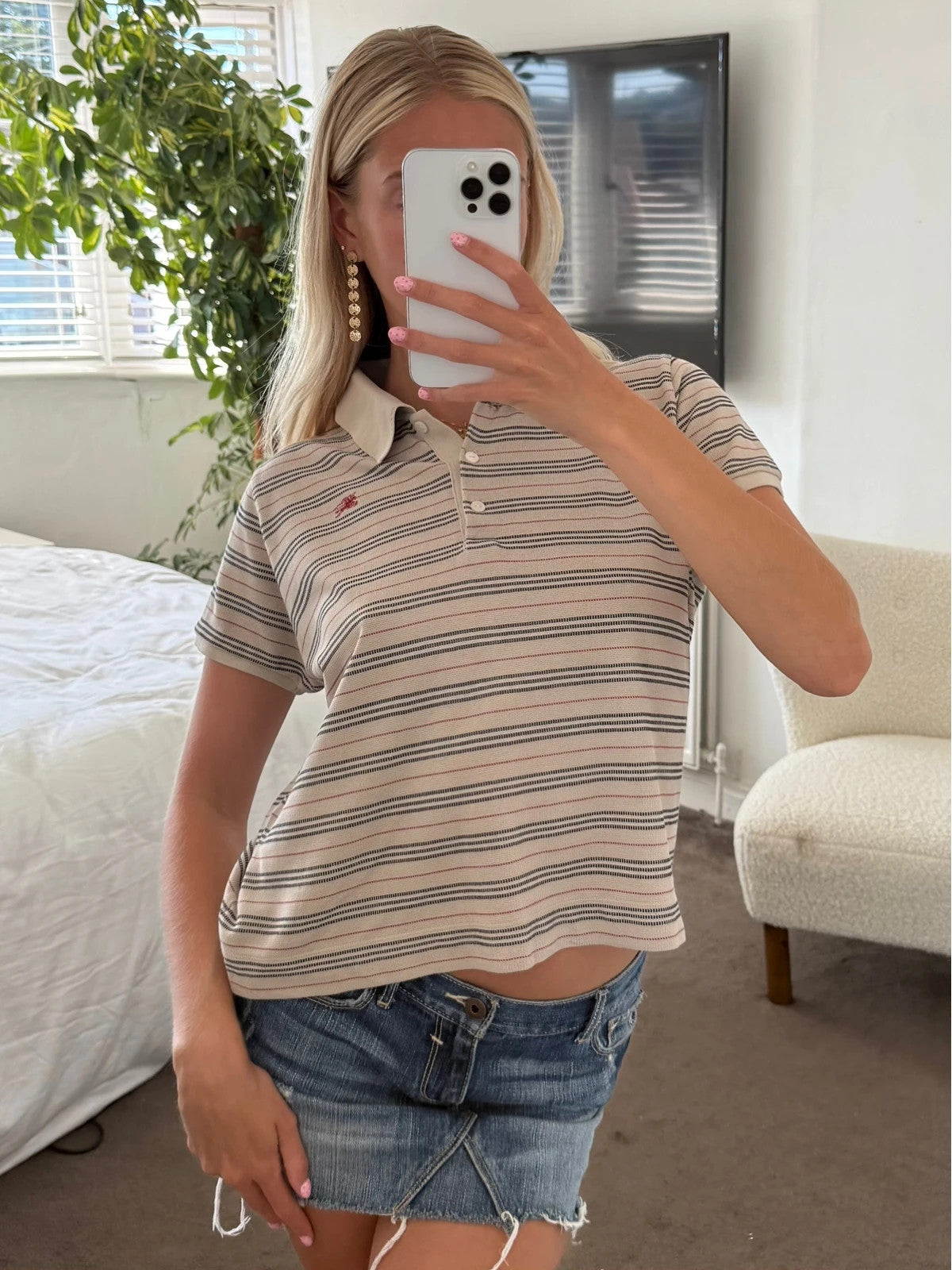 Vintage Burberry Striped Polo Shirt