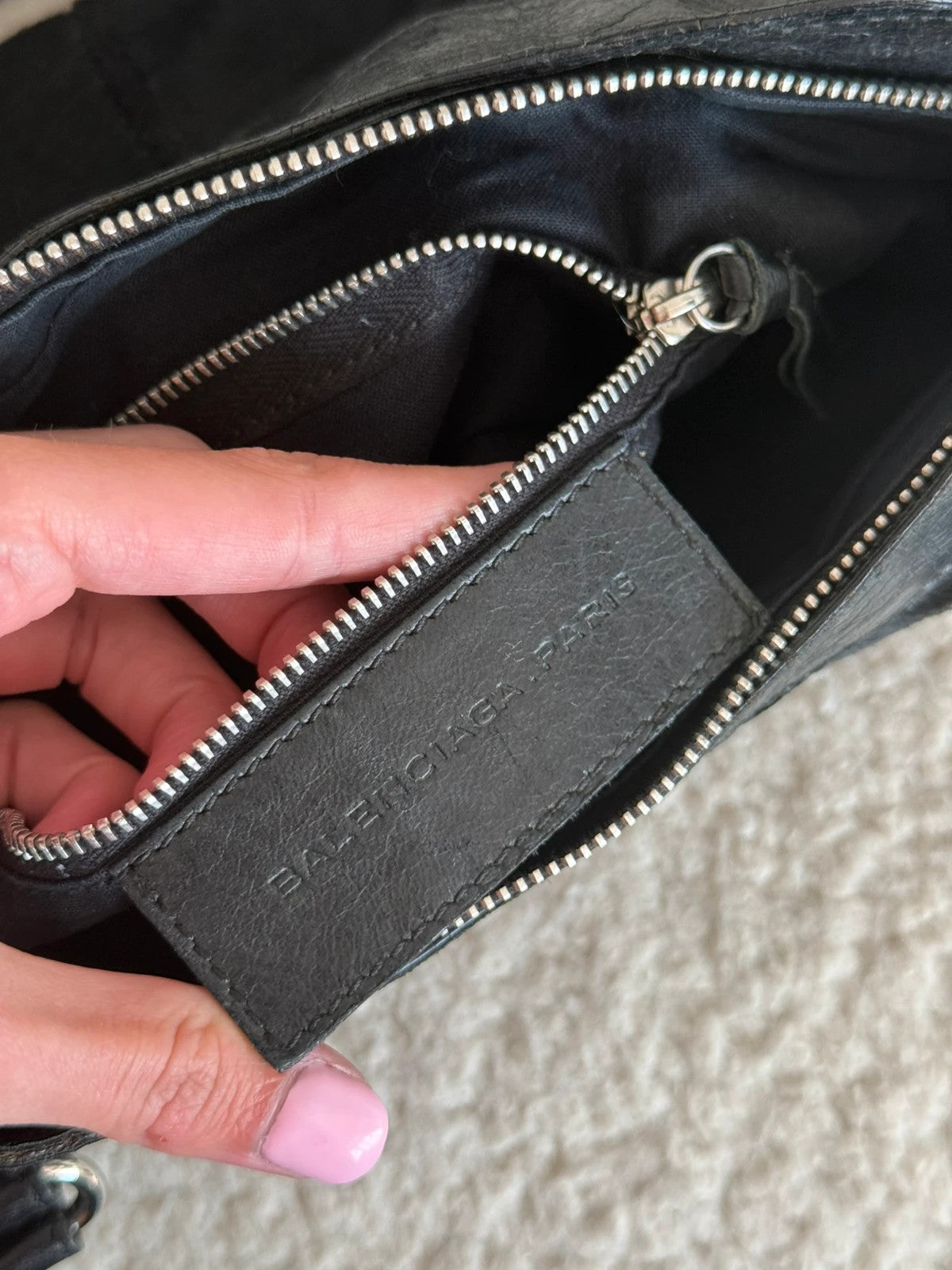 Mini belenciaga pony hair city bag