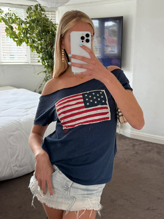 USA off the shoulder top