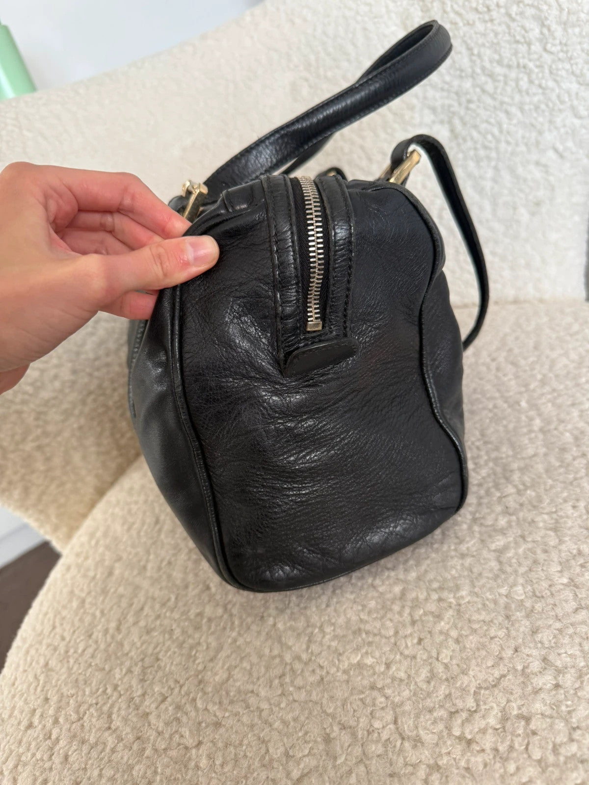 Gucci Black Leather Soho Boston Bag