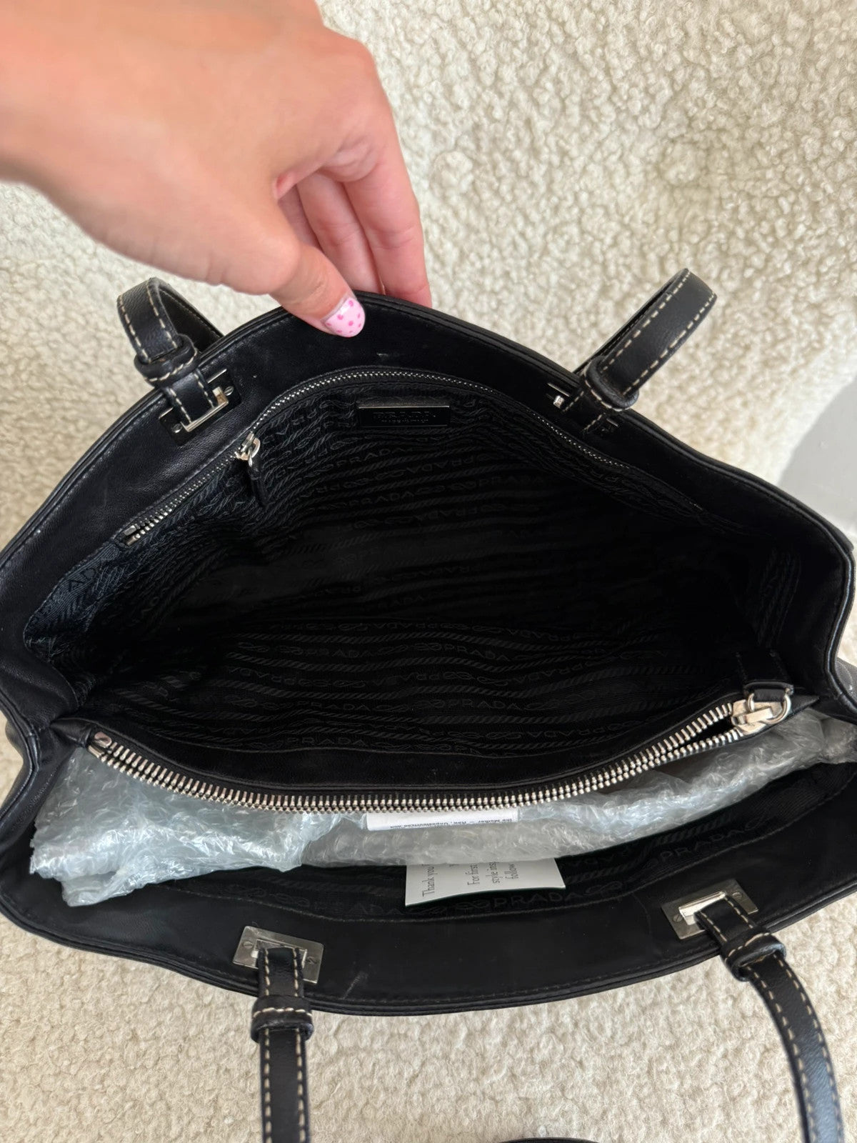Black Prada tote bag