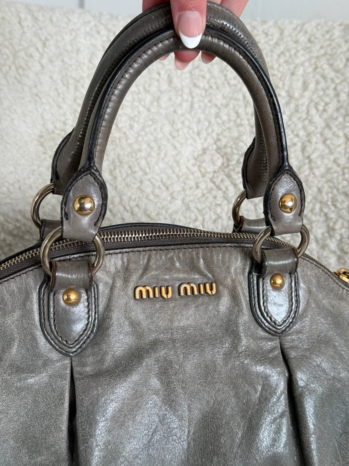 Miu Miu Vitello Lux Bow Mini