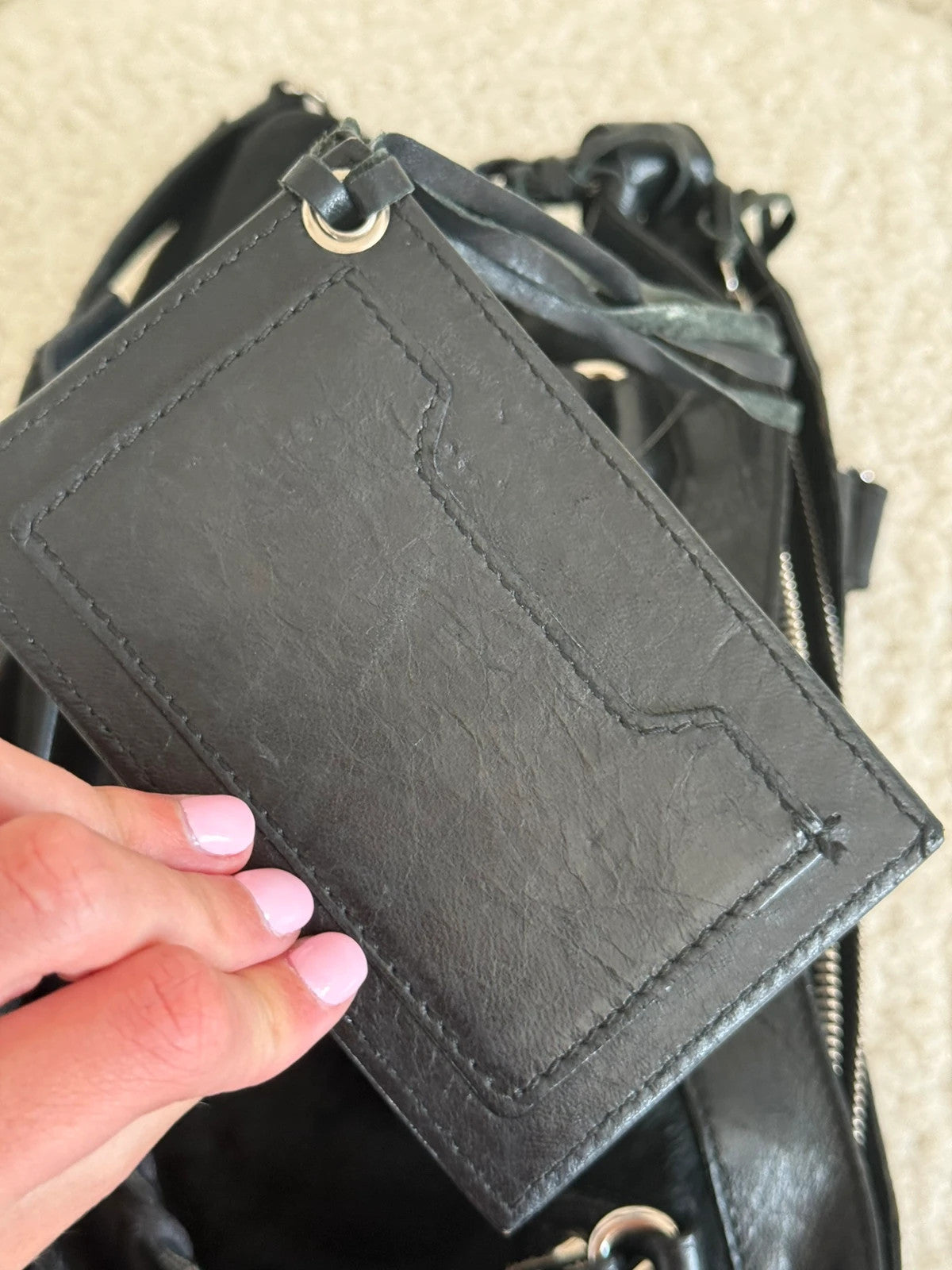 Mini belenciaga pony hair city bag