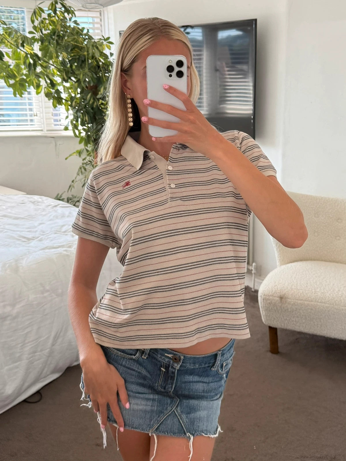 Vintage Burberry Striped Polo Shirt