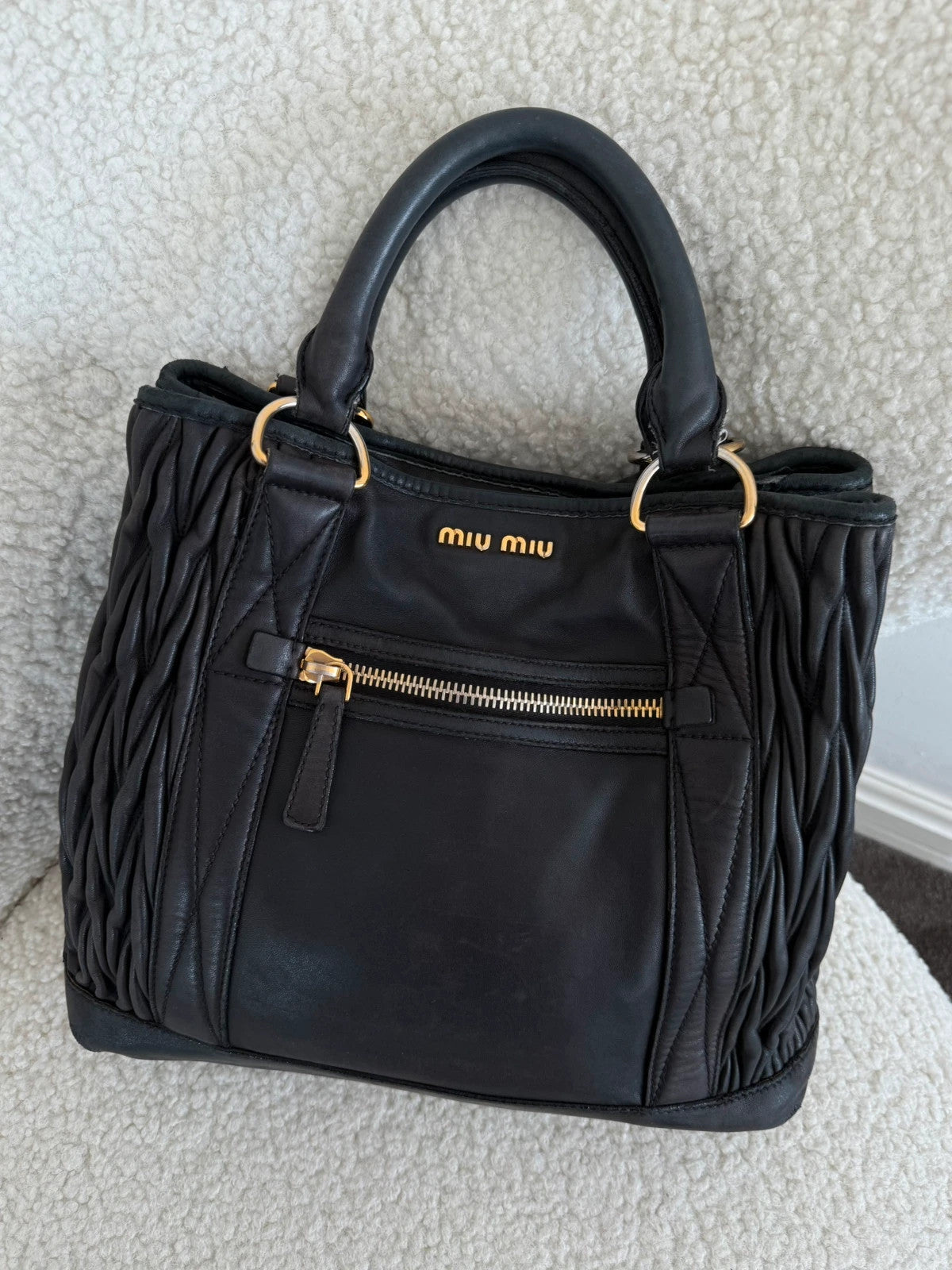 Miu Miu Matelasse Tote Bag