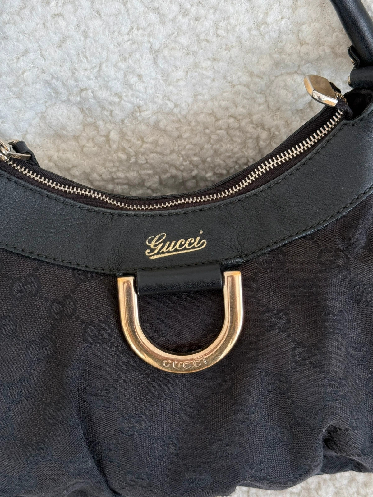 Gucci Small GG Canvas D-Ring Abbey Shoulder Bag