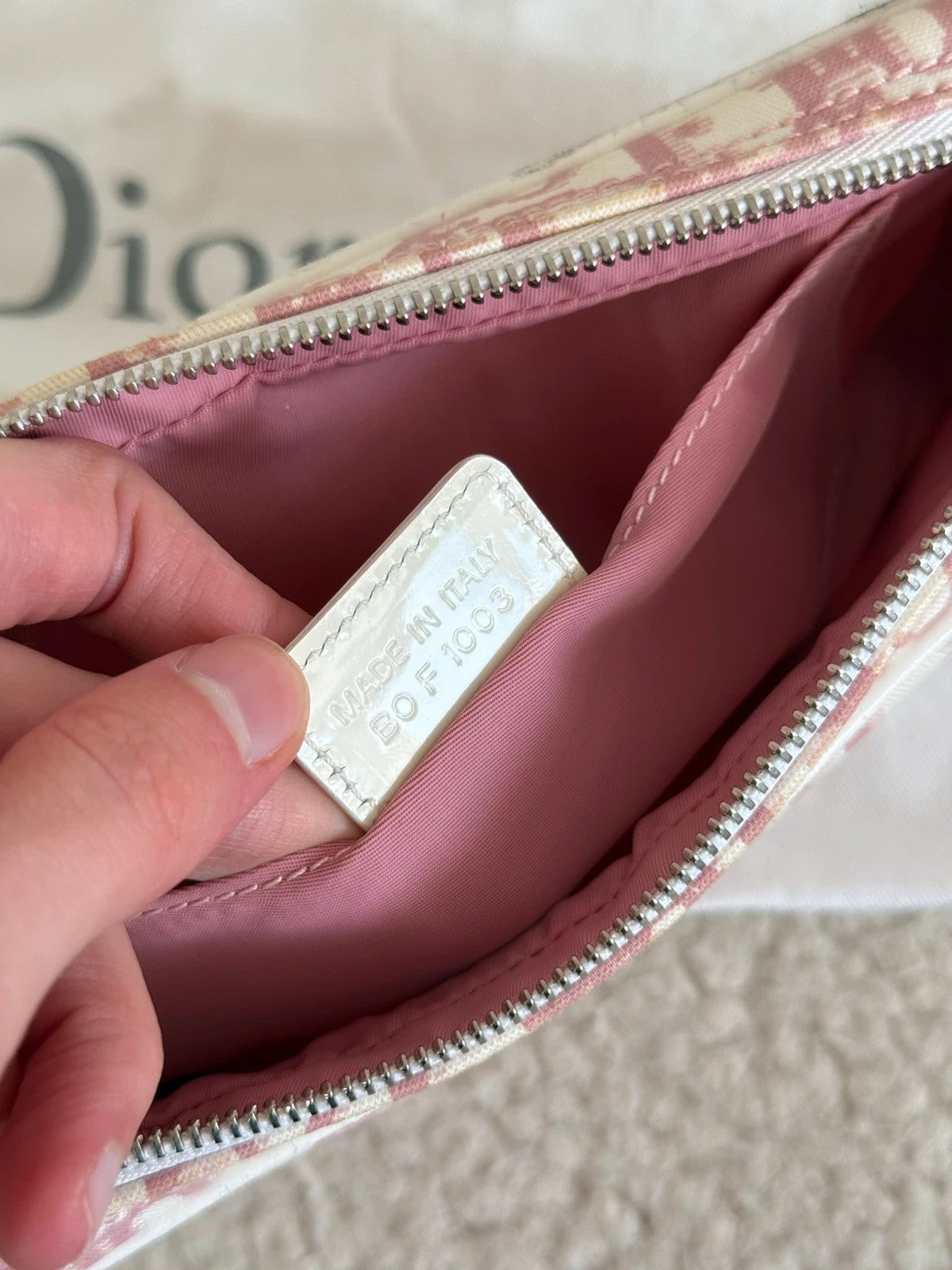 Baby Pink Dior Oblique Trotter Mini Handbag