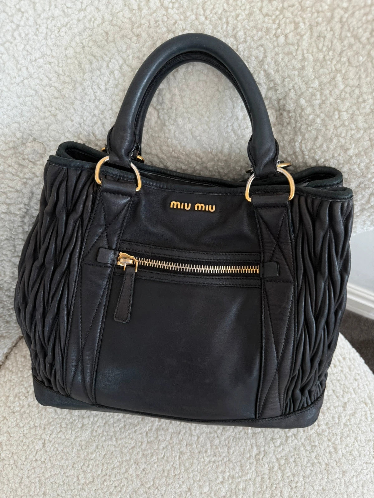 Miu Miu Matelasse Tote Bag