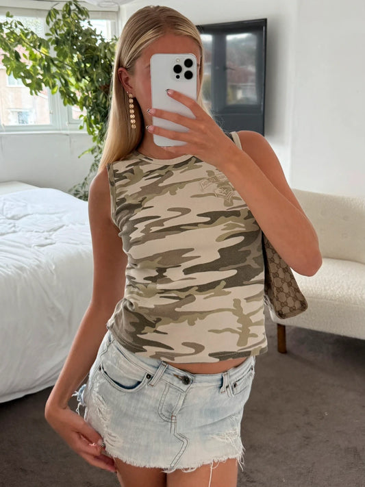 Camo 2000s tank top