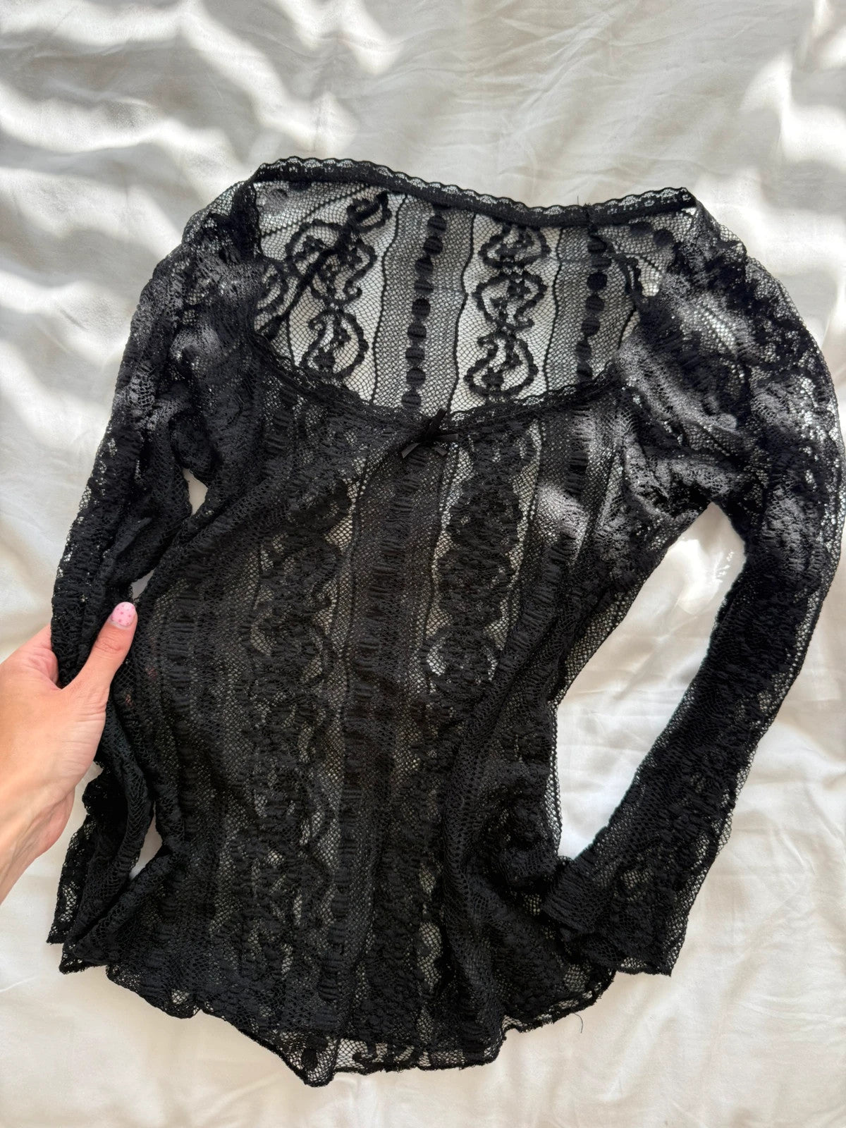 Lace long sleeve cover up