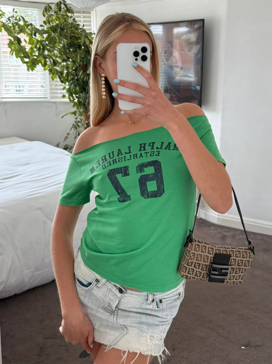 Off the shoulder tee