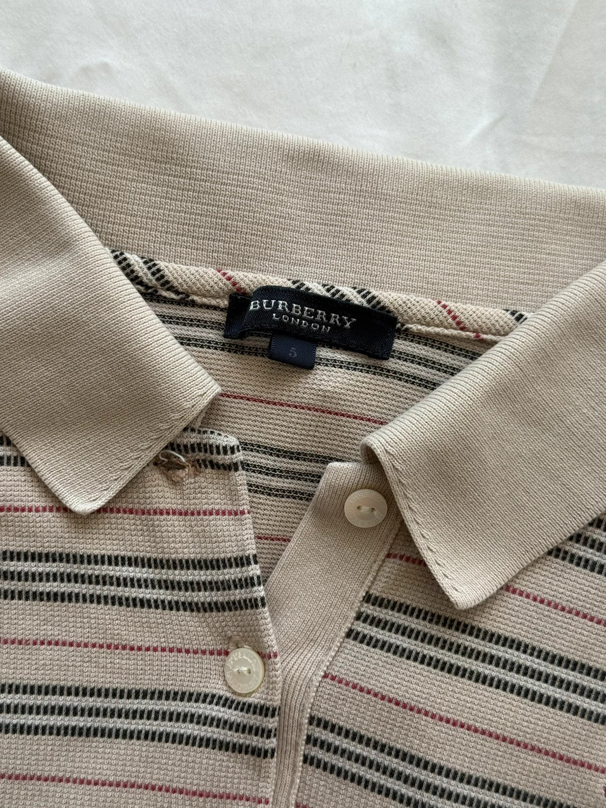 Vintage Burberry Striped Polo Shirt