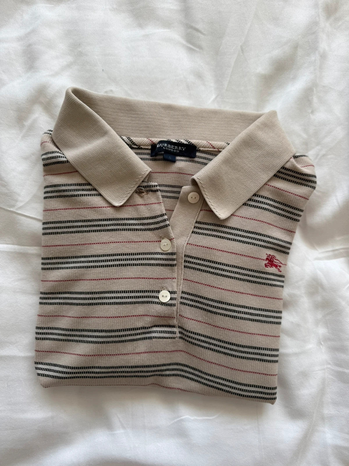 Vintage Burberry Striped Polo Shirt