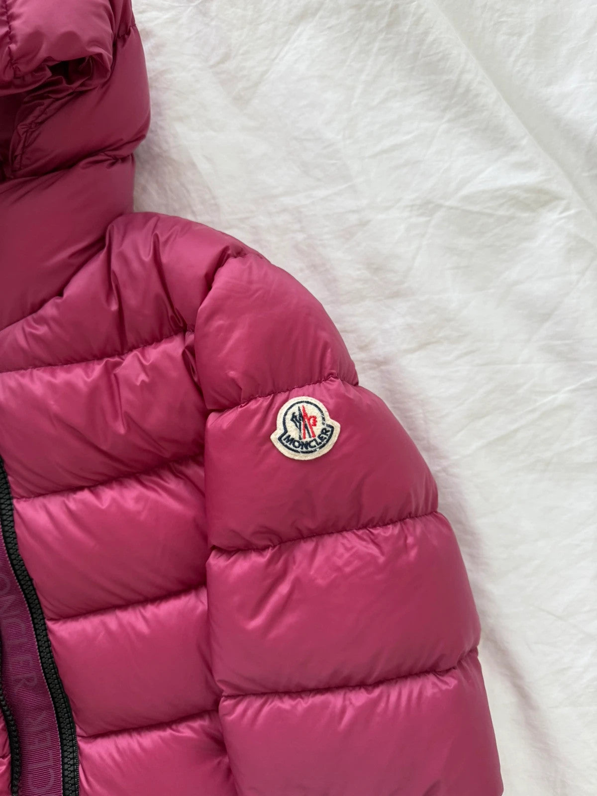 Moncler dark pink puffer jacket