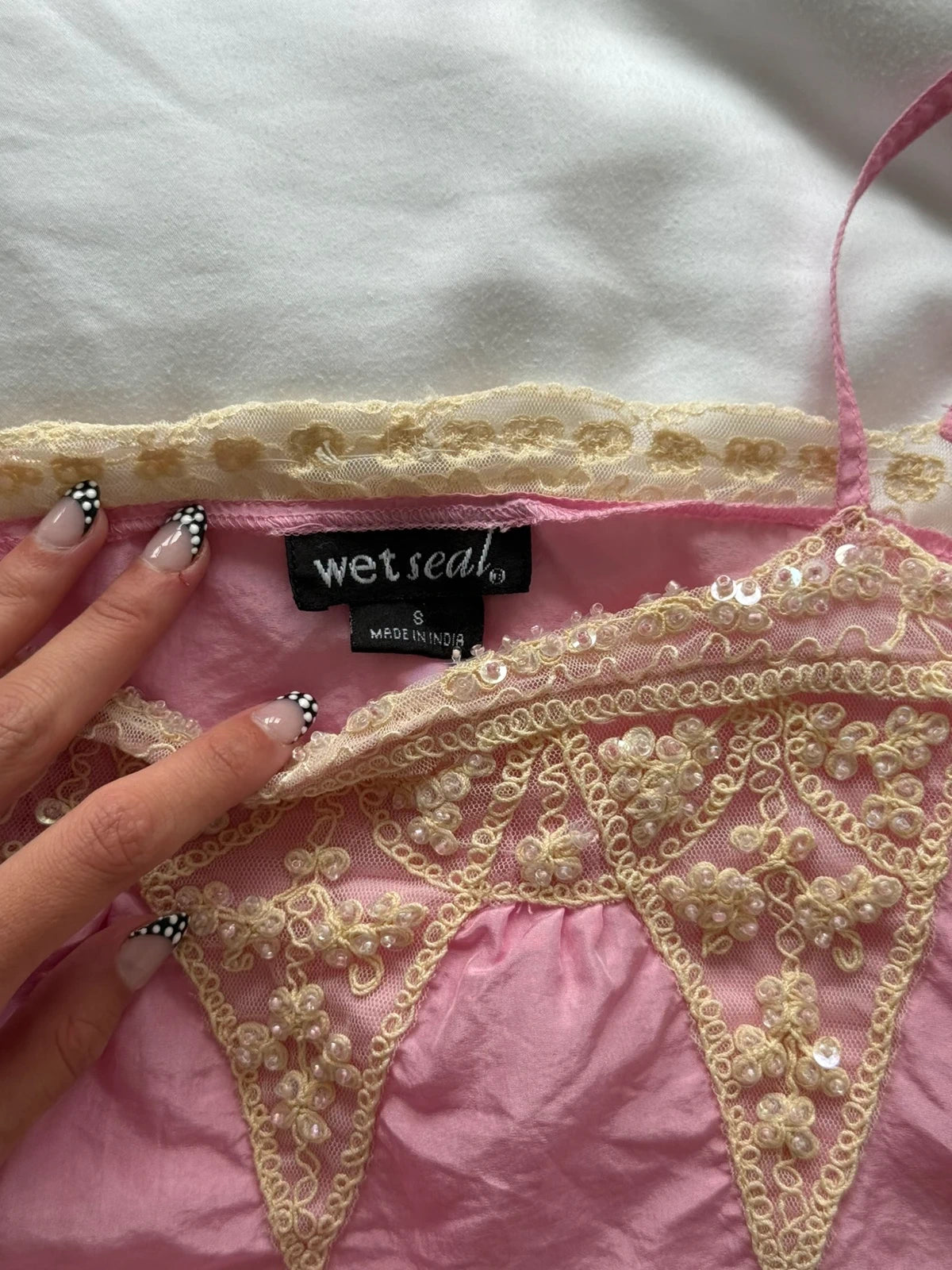 Vintage-style pink cami