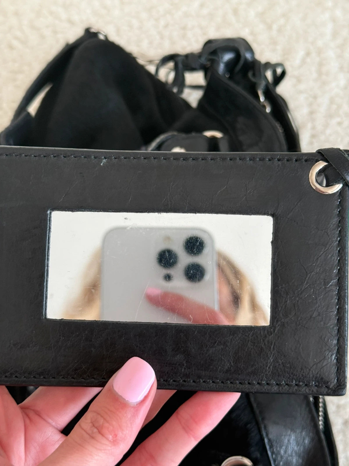 Mini belenciaga pony hair city bag