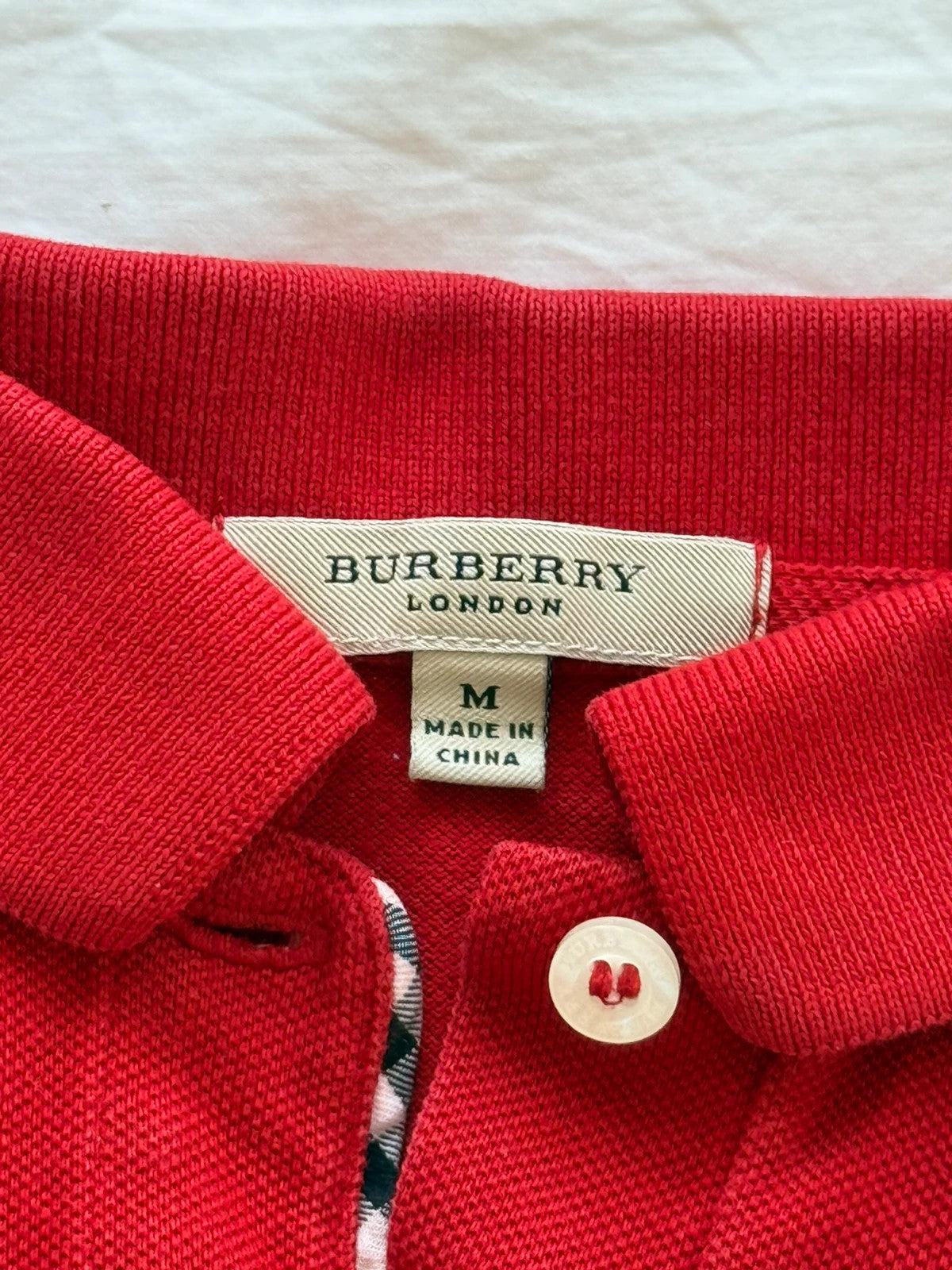 Red Burberry polo