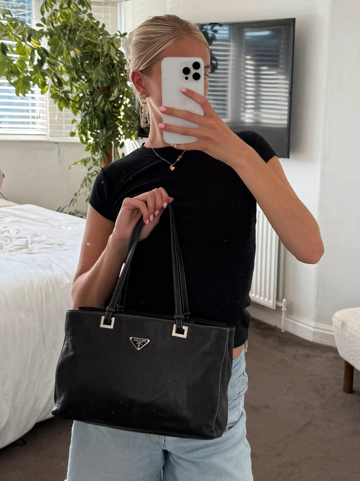 Black Prada tote bag