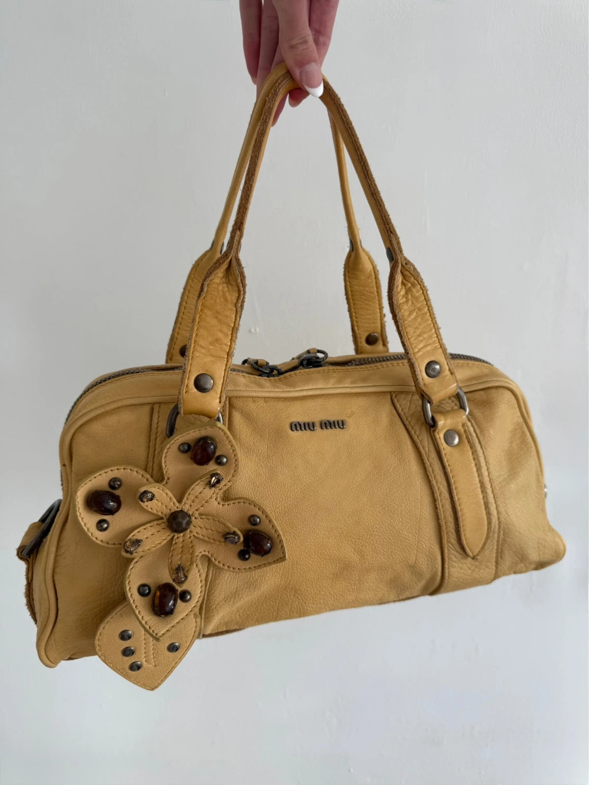 Miu Miu Jewelled Flower Shoulder Bag