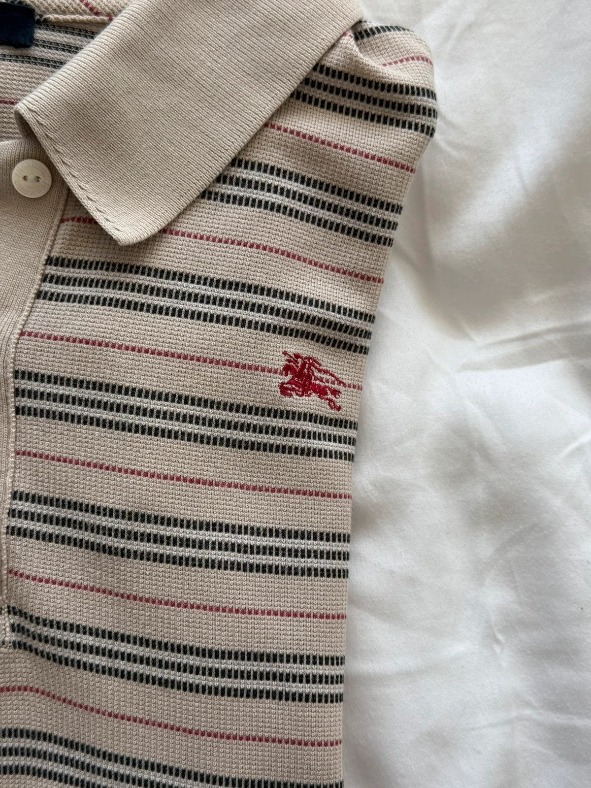 Vintage Burberry Striped Polo Shirt