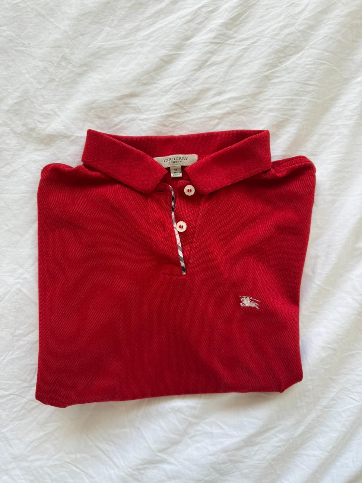 Red Burberry polo