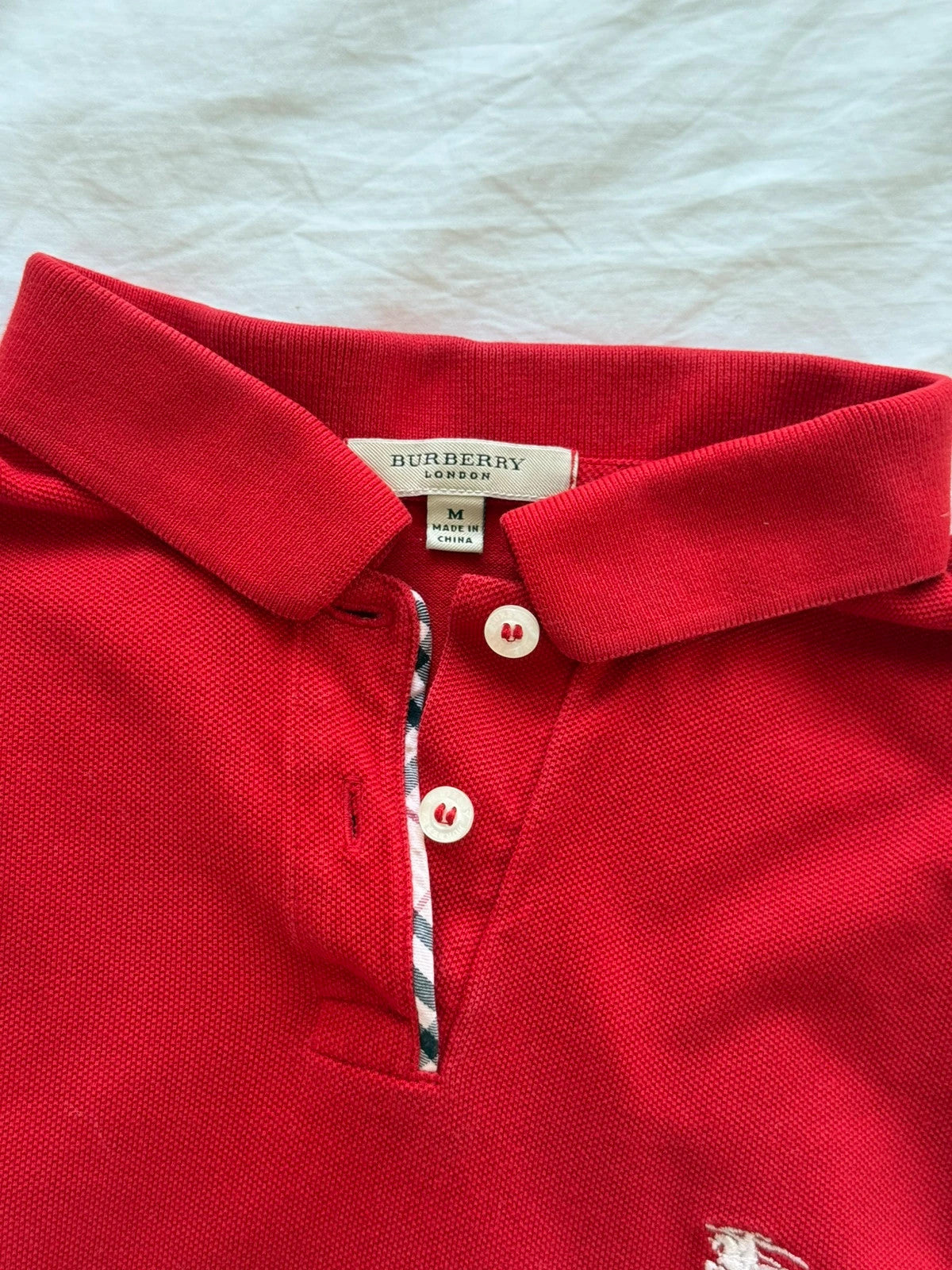 Red Burberry polo