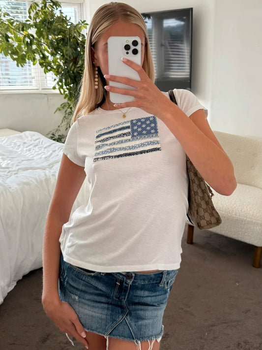 Ralph Lauren American flag baby tee