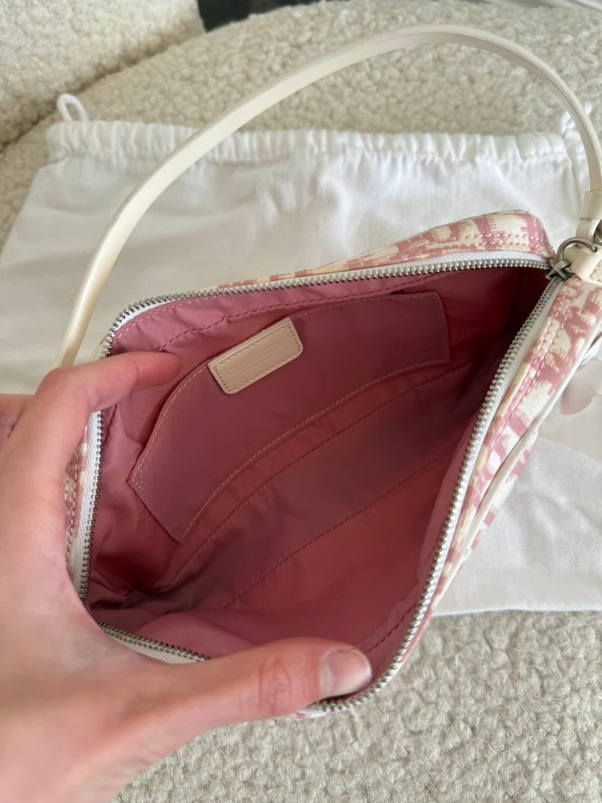 Baby Pink Dior Oblique Trotter Mini Handbag