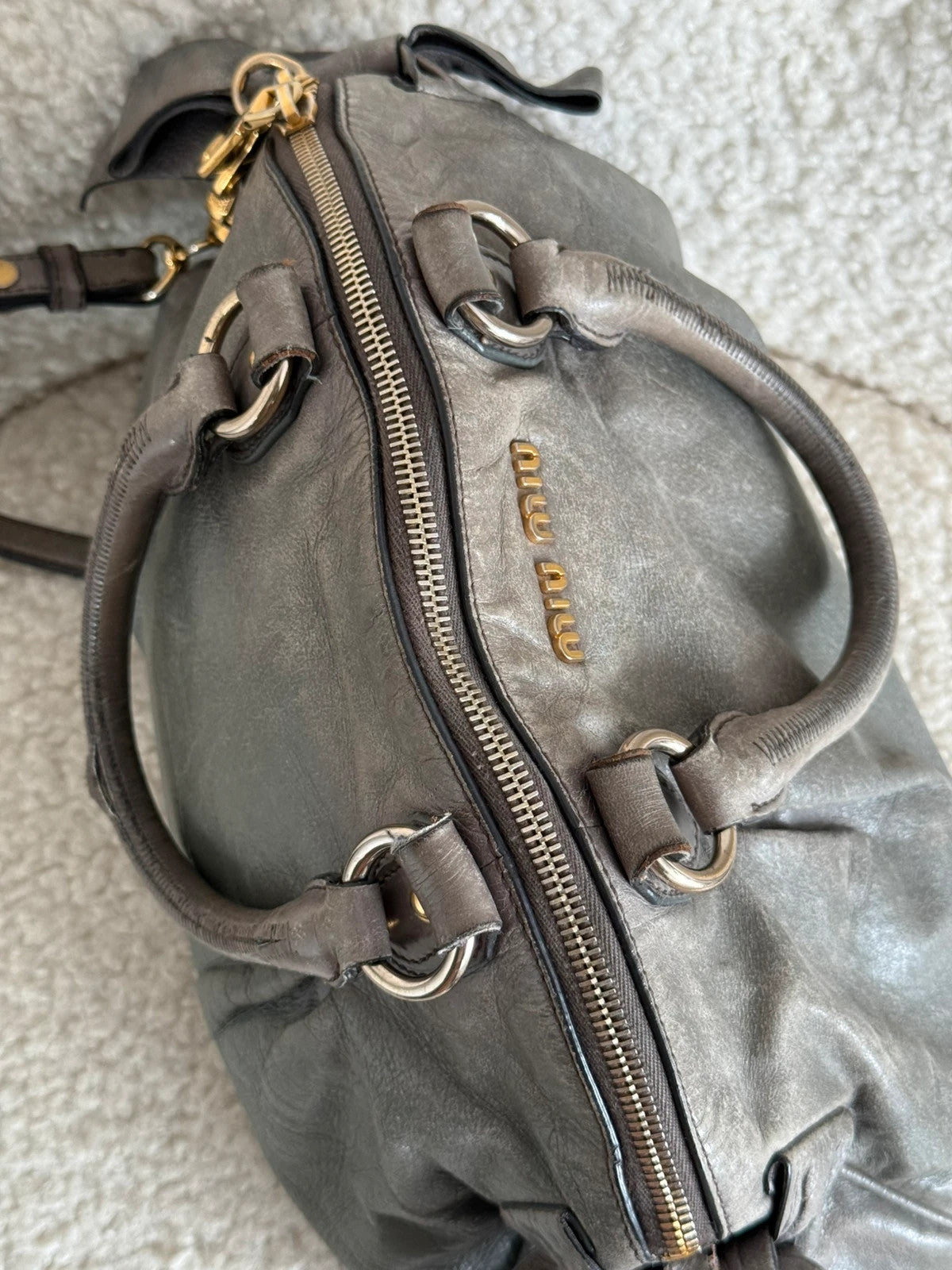 Miu Miu Vitello Lux Bow Mini